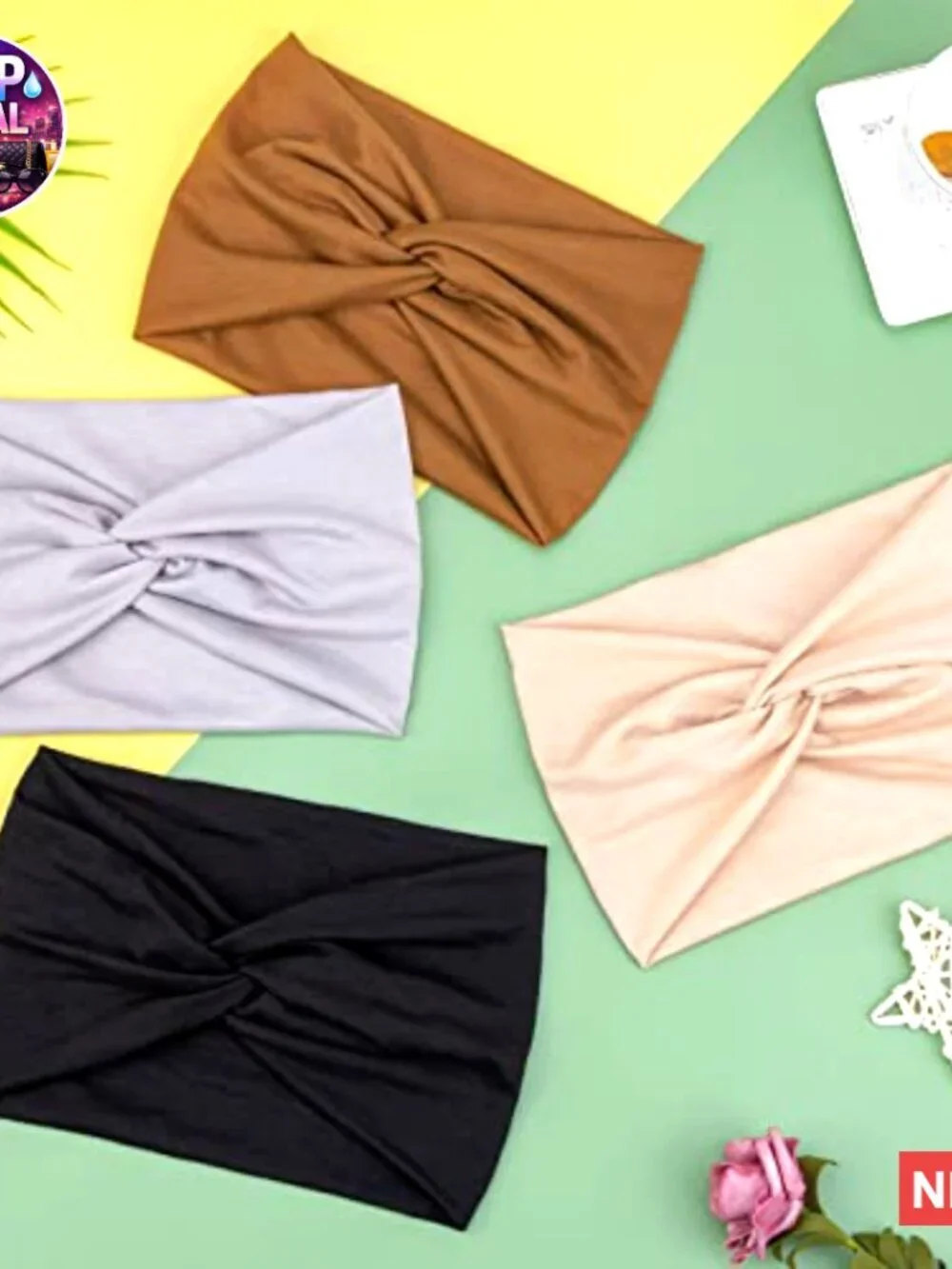Wide Turban Headbands 4 Pack Knotted Vintage Hair Band Accessories